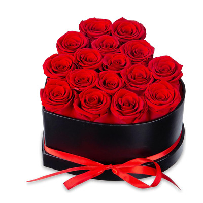 16 Real Preserved Roses Heart Shaped Box Gift for Mom Mothers day gift for Mom