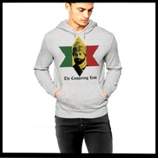 Reggae Music Hoodie Jamaican Rastafarian Marijuana Ganja Cultural Grey Pullover