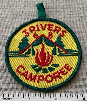 VTG 1968 THREE 3 RIVERS Alhtaha Council Boy Scout Camporee PATCH BSA ...
