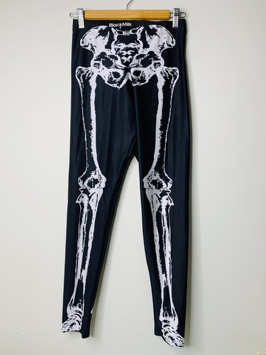 Black Milk Womens Skeleton Leg Bone Leggings Size L Stretch X-Ray Hipster Black - Picture 3 of 13