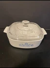 Rare Vintage Corning Ware Blue Cornflower 10x10” Pyrex Lidded Casserole Dish