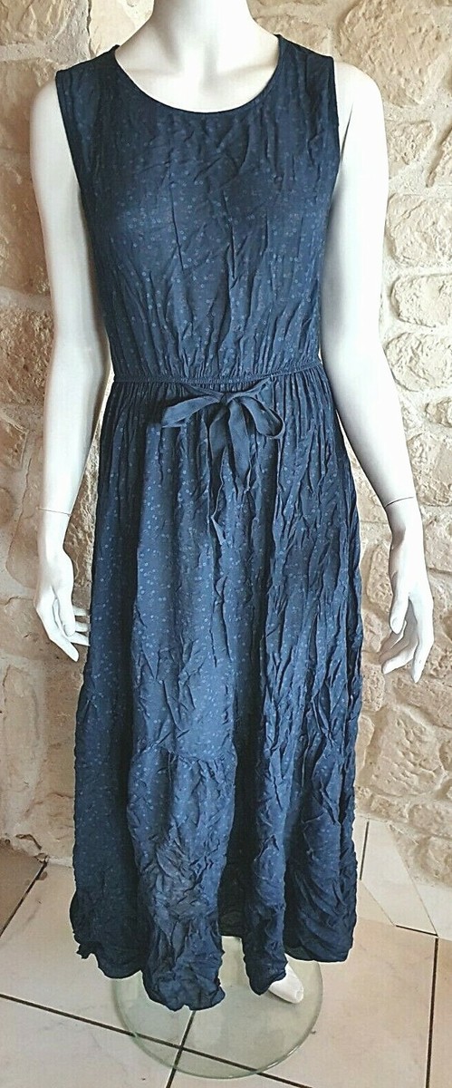 ROBE FEMME BLEU TAILLE 44 MOTIFS FLEURS COTON AFIBEL NEUVE