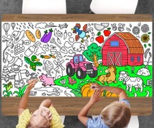 Farm Theme Coloring Page, Custom Giant Birthday Sheet, Jumbo Coloring Book Page