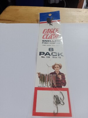 Hameçons Montés Eagle Claw N°127 Taille 8 - Lot De 6 Paires (12 Hameçons)