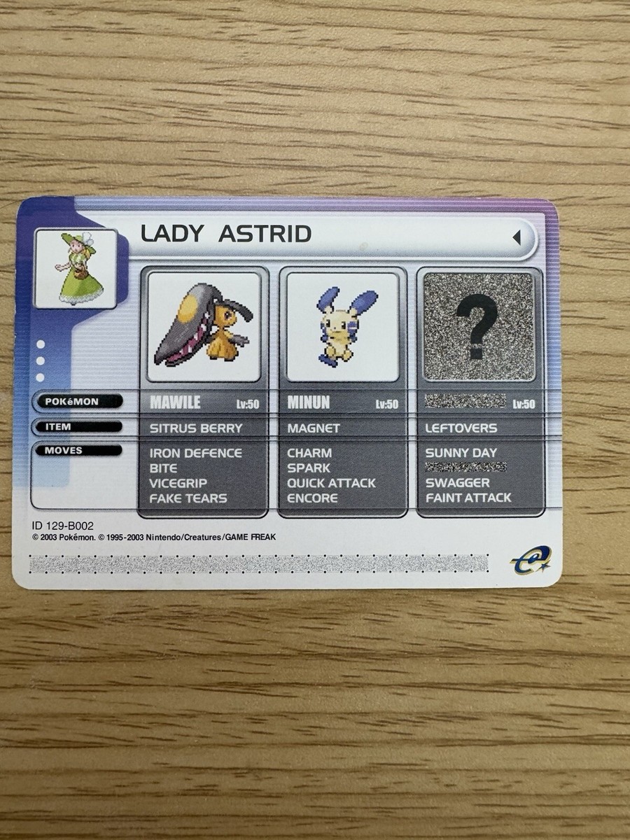 Pokemon Lady Astrid e-Reader battle-e card Ruby Sapphire Mawile