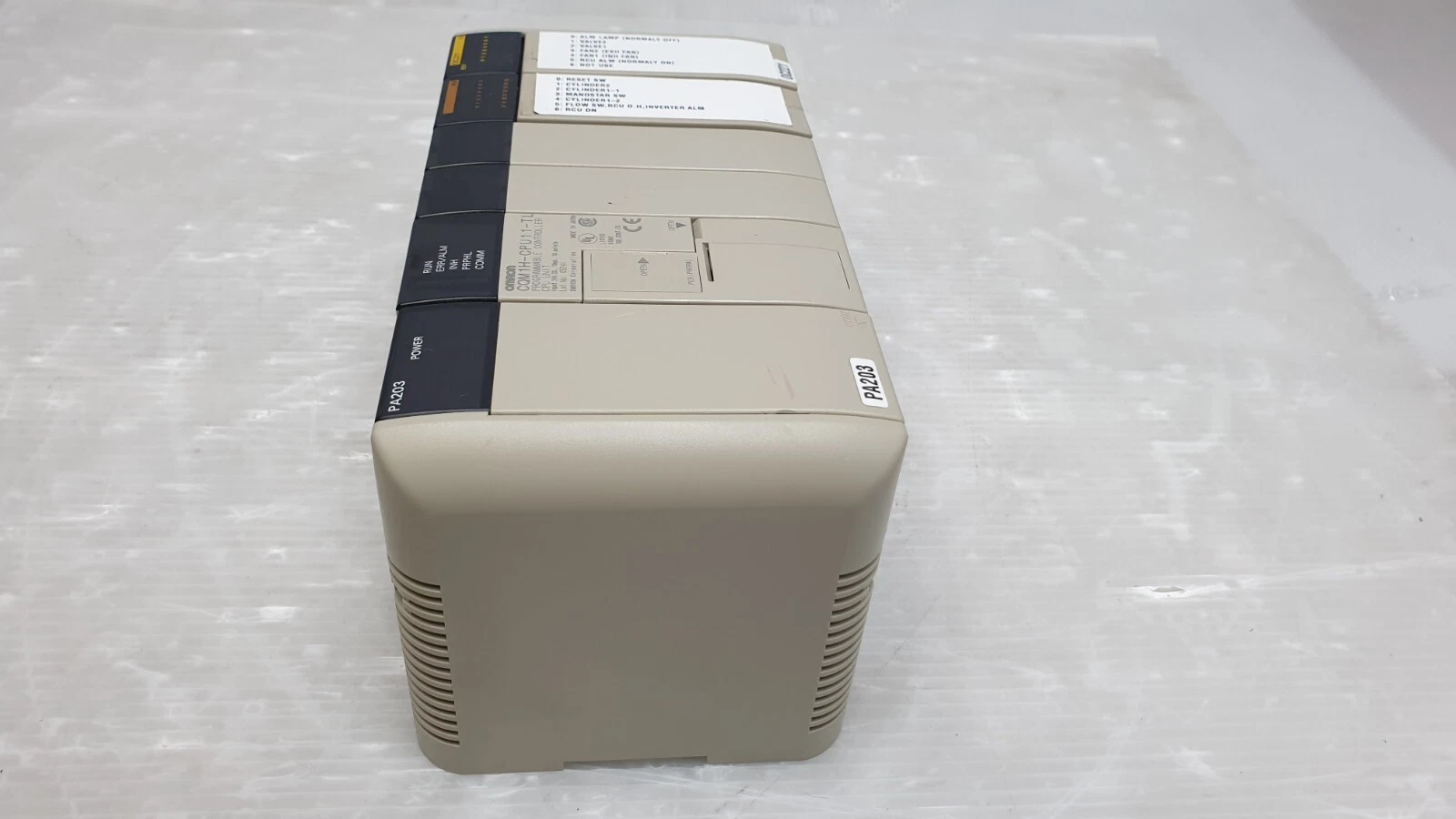 End view of the Omron CQM1H assembly from the PA203 power supply side