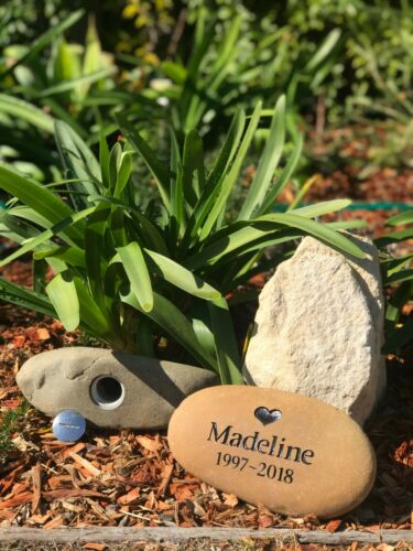 Tumbled Riverstone with optional Urn for Ashes (Large - Personalised) - Picture 5 of 20