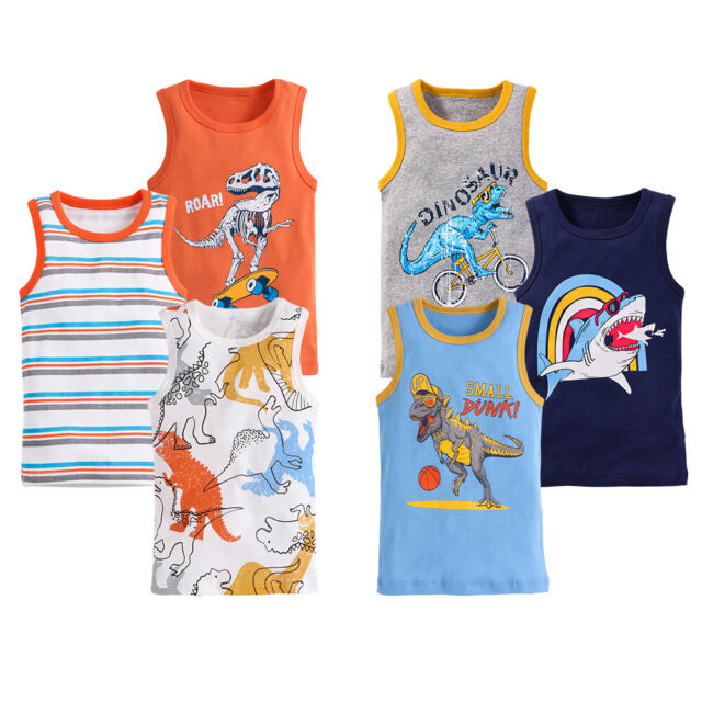 3-Pack Toddler Boys&#039; Super Soft 100% Combed Cotton Undershirt Tank Tops T-Shirts