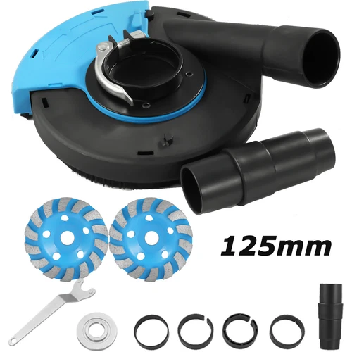 Absaughaube für Winkelschleifer + 2 x Diamantschleiftopf Ø 125 mm Estrich Beton