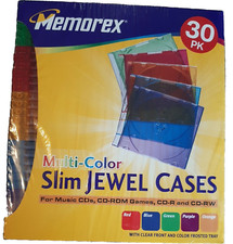 Multi Color Slim Jewel Cases Memorex 30 Pack Sealed New