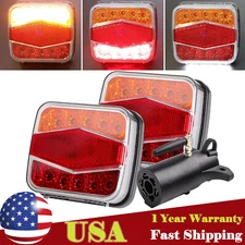 7 Pin Plug Wireless LED Trailer Lights Kit Rechargeable Towing Light for Truck