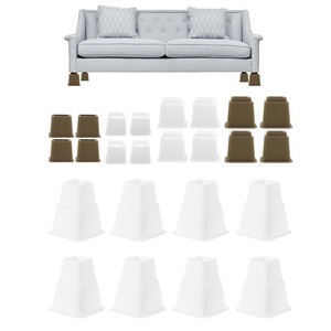 4pcs Set Sofa Furniture Raisers Square Bed Leg Risers Table Chair Lifting Ebay
