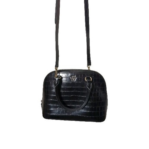 DKNY Black Catherine Dome Satchel Handbag Purse With Convertible Strap - Picture 2 of 14