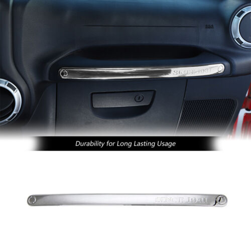 Cubierta de moldura de mango de tablero cromado copiloto para Jeep Wrangler JK 11-17 accesorio - Imagen 10 de 12