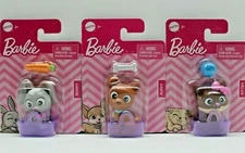 Barbie Accessories Mattel Toys Pet Packs Lot of 3 Kitten Bunny Puppy Basket