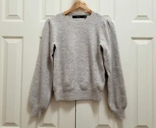 Women's Vero Moda Cream Beige Long Sleeve Wool Blend Pullover Crop Sweater XS