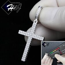 COLGANTE CRUZ MOISSANITA 3D PLATA ESTERLINA 925 SÓLIDA PARA HOMBRE*MP522