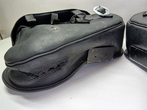 Harley-Davidson 1994 Softail Custom Saddlebags Leather w/ Mounts Damage - Picture 15 of 24