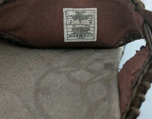 MERRELL SANDALS 9 BROWN T STRAP SLIDES SLIP ON SHOES FAUX LEATHER SPORTY TREAD - Picture 6 of 6