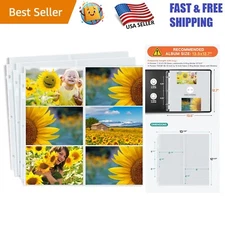 Archival Quality 12x12 Photo Sleeves - Holds 300 Photos, Perfect for Scrapbooks