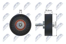 RNK-ME-002 NTY Idler/Guide Pulley, V-ribbed Belt for Mercedes-Benz