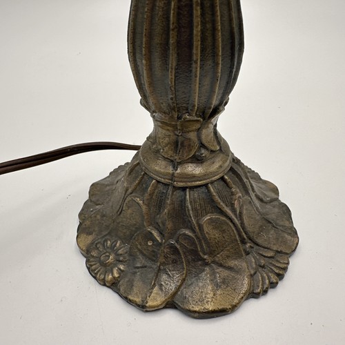Vintage Tiffany Style Art Nouveau Bronze Brass Lily pad Lamp Base - Working! - Picture 2 of 7