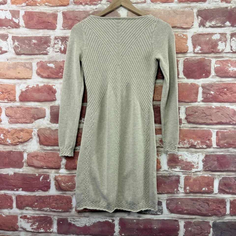 Vestido Suéter Max Studio Para Mujer Pequeño Tostado Manga Larga Tejido Texturizado Popover Foto 4 de 4