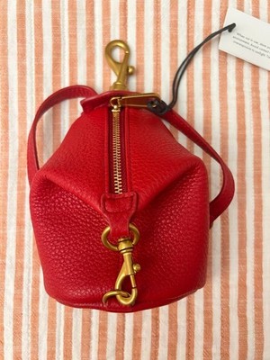 NWT Rebecca Minkoff Mini Julian Backpack Leather Key Fob - Red  100% Auth