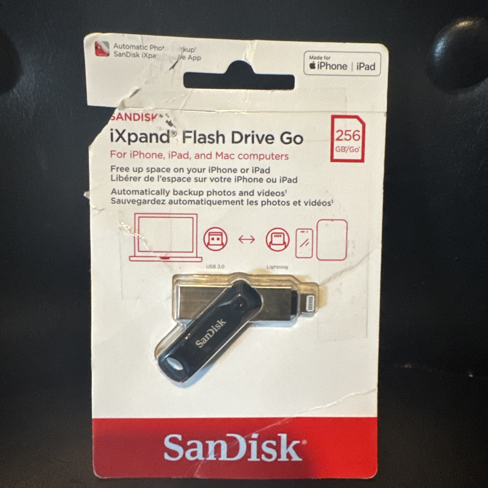 SanDisk 256GB iXpand Flash Drive Go, for iPhone and iPad