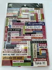 Making Memories Girl Talk Word Fetti Stickers 114 Stickers NIP