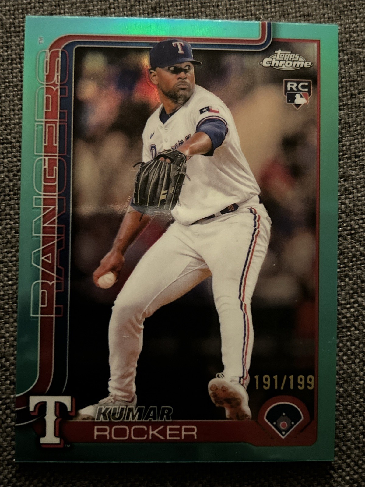 2025 Topps Chrome - Kumar Rocker #73 Aqua Refractor /199 (RC)