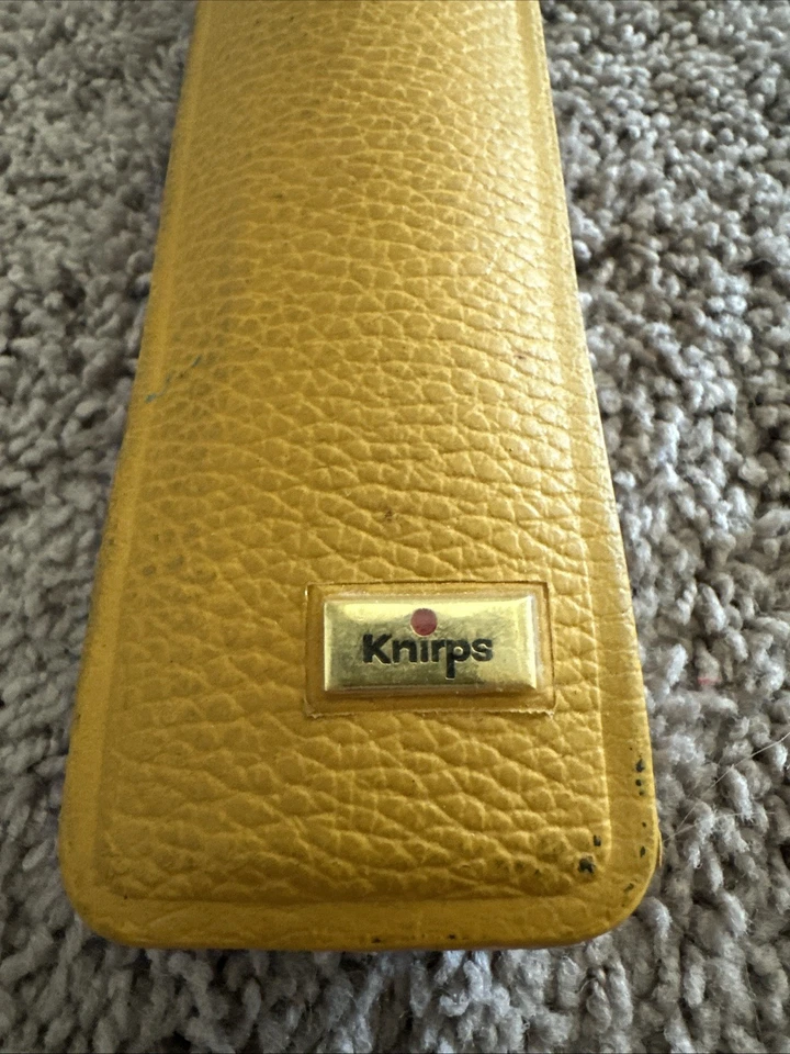 Vintage Yellow KNIRPS Folding Umbrella With Leather Case - Image 2 of 4