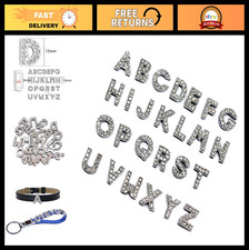 130pcs A-Z Rhinestone Charms 8mm Alphabet Crystal Letters for DIY Jewelry, Brace