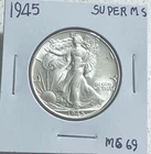 FREE SHIPPING 1945 Walking Liberty Half Dollar Bright White Gem Bu Perfect Coin