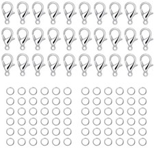 500 Pieces Set Lobster Claw Clasps 100 Lobster Clasps 400 Open Jump Rings for...