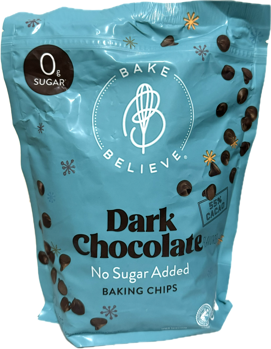 2 Bag Bake Believe Dark Chocolate Baking Chips No Sugar Added 55
