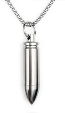 Small Pill Box Titanium Fob Necklace Bullet Nitro Mini Waterproof Pill... 