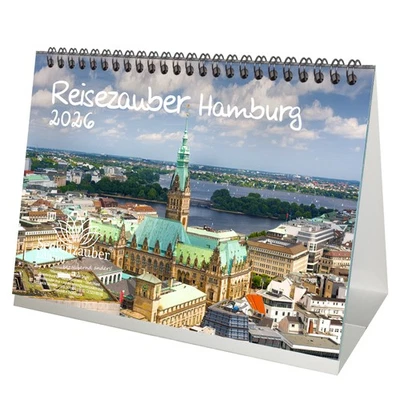 SEELENZAUBER GMBH Reisezauber Hamburg DIN A5 Tischkalender für 2026 Hafen Reeperbahn Deutschland -