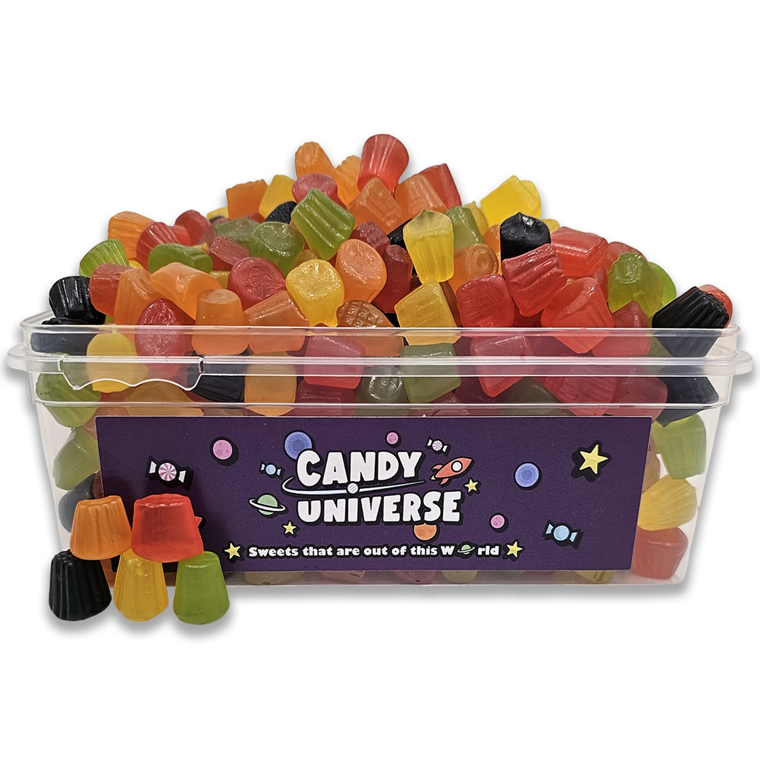 Candy Universe® Midget Gems 800g Tub – Retro Fruity Jelly Gums, Bite Size Shapes