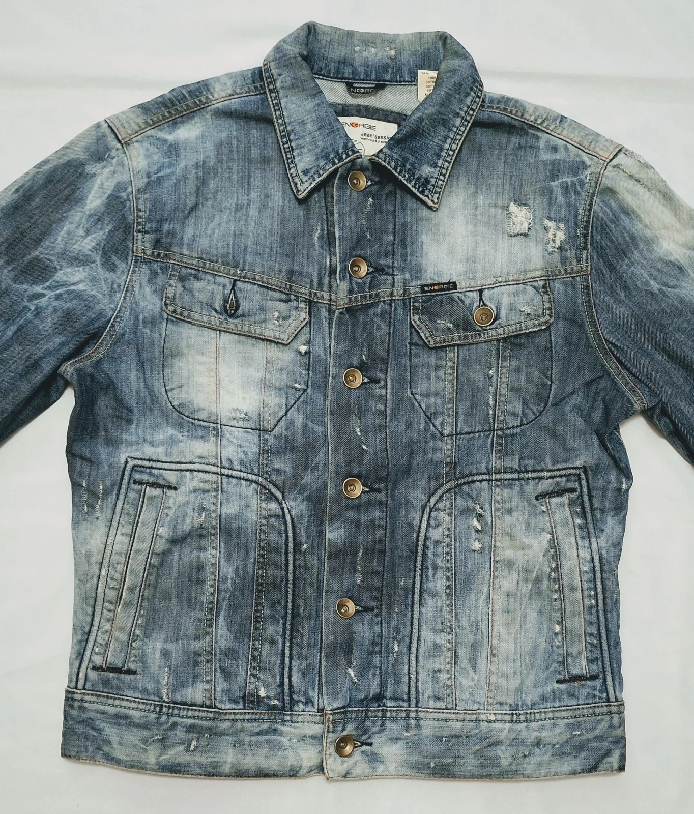 Bon Jovi, Energie Patched Battle Denim Mens Jacket Size M - product detail image 13