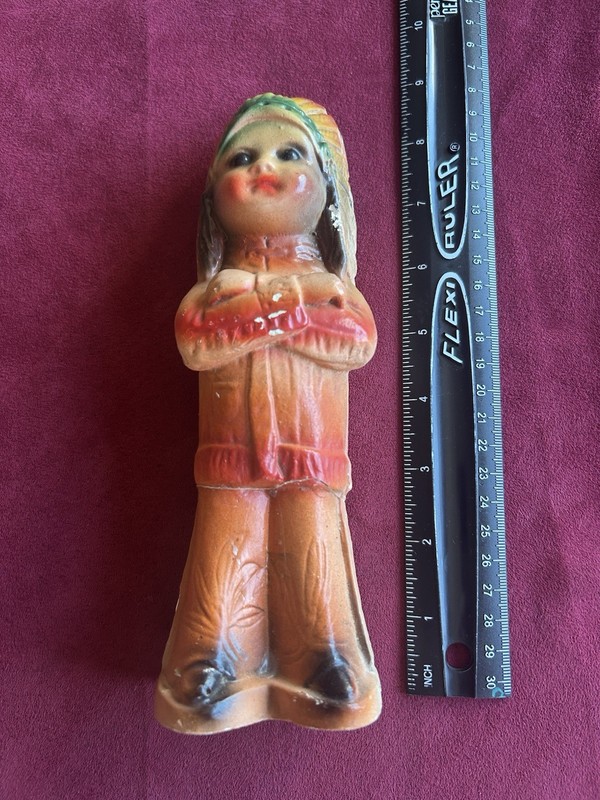 FEMALE AMERICAN INDIAN Carnival Chalkware Prize Figurine
