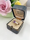 GORGEOUS VINTAGE MODERNIST SOLID 925 STERLING SILVER AMETHYST RING SIZE L 5.75