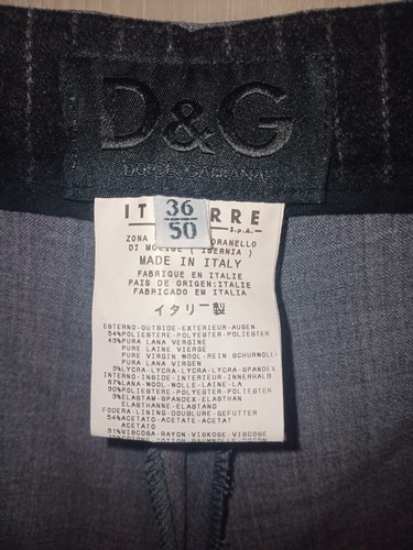 Pantalones de vestir DOLCE GABBANA mezcla de lana para hombre 34x33 gris frente plano hechos en Italia - Imagen 2 de 10
