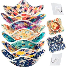 6 Pack Microwave Bowl Cozy with Floral Design – Hot Soup Bowl Holder Set