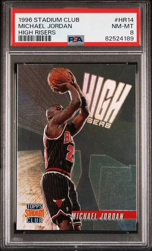 1996 Topps Stadium Club Michael Jordan High Risers #HR14 PSA 8 NM-MT! WOW! GOAT!