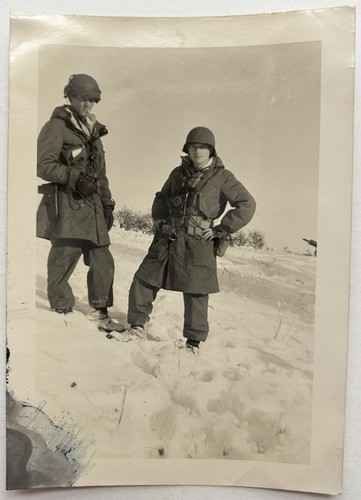 Vintage Foto benannt US Army Soldaten Munsingen Deutschland 1951 Winter Uniformen