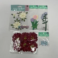 LOT Of 4 JOLEE'S Flowers + Michaels Bonus , Boutique By You Dimensional Stickers
