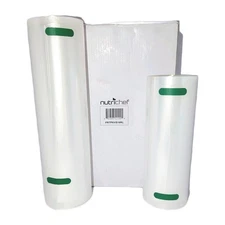 NutriChef Vacuum Seal Food Bags x2 Air Vac Saver Bag 50 Feet Rolls 8" & 11" NEW!