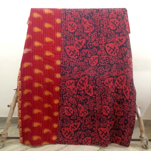 Vintage Kantha Throw Quilt Handmade Indian Ralli Gudri Blanket Wholesale Bedding - Picture 8 of 29