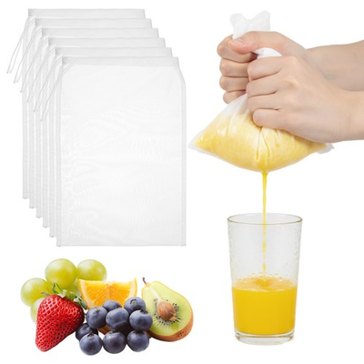 #ad 6 Pcs Juicer Bags 7.87 × 5.9 Inch Juicing Bag Fine Mesh Strainer Bags for J... $6.07